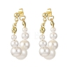 Shell Pearl Beaded Dangle Stud Earrings EJEW-JE06362-01-2