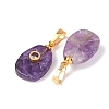 Natural Amethyst Pendants G-P628-02G-06-2