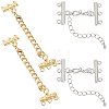 4 Sets 2 Style Brass Chain Extender with Lobster Claw Clasps KK-SC0001-97-1
