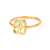 Adjustable 201 Stainless Steel Letter Open Cuff Rings for Women FS-WG61269-02-1
