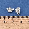 Brass Micro Pave Clear Cubic Zirconia 2-Loop Crown Spacer Bars KK-C258-16S-3
