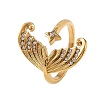 Ocean 304 Stainless Steel Rhinestone Cuff Open Rings SA-CBA183D-08A-G-2