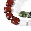 Natural Canada Jade & Red Jasper & Rainbow Moonstone Beads Strands G-T144-18B-01-3