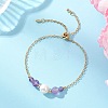 Natural Amethyst Beads Link Bracelets BJEW-JB13087-02-1