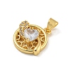 Rack Plating Brass Micro Pave Cubic Zirconia Pendants KK-G513-23A-02G-2