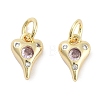 Brass Micro Pave Cubic Zirconia Charms KK-C051-06G-03-1