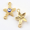 Alloy Enamel Evil Eye Links connectors X-ENAM-Q032-05-2