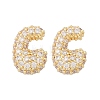 Brass Micro Pave Cubic Zirconia Stud Earrings EJEW-Z091-04G-C-2