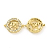 Rack Plating Brass Micro Pave Clear Cubic Zirconia Connector Charms KK-C008-05G-1