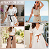 2Pcs 2 Colors Bohemian Imitation Leather Tassel with Alloy Ring Waist Chain Belts for Women AJEW-CL0005-22B-5