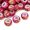 Opaque Resin Rondelle European Beads RESI-Z046-01F-1