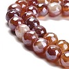 Electroplated Natural Agate Round Beads Strands G-L598-A01-02C-4