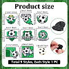 9Pcs 9 Styles Football Theme Alloy Enamel Lapel Pin Backs for Backpack Clothes JEWB-PH0001-92-2