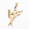 304 Stainless Steel Rhinestone Pendants STAS-P157-02G-2