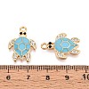 Alloy Rhinestone and Enamel Pendants PALLOY-T092-40G-04-3