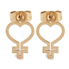 PVD Vacuum Plating 304 Stainless Steel Stud Earrings for Women EJEW-A048-24G-1