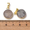 Flat Round Dyed Natural Druzy Agate Pendants G-F229-18A-4