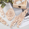 5Pcs Rubber Wood Carved Onlay Applique Craft WOOD-FH0001-85-5