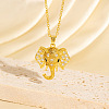 Brass Micro Pave Clear Cubic Zirconia Pendant Necklaces for Women WG89B22-03-1