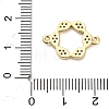 Brass Micro Pave Clear Cubic Zirconia Hollow Flower Connector Charms KK-L229-058G-3