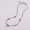 Boho Alloy Elephant Pendant Adjustable Waxed Cord Necklaces WGBAB51-01-4
