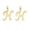 Rack Plating Eco-Friendly Brass Letter Pendants KK-K265-02G-H-1