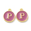 Golden Plated Alloy Enamel Charms ENAM-XCP0001-13P-1