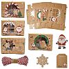 12 pcs 4 Styles Christmas Theme Kraft Paper Gingerbread Candy Boxes with PET Window ST-CJ0010-15-1