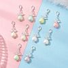 Opaque Acrylic Heart Angel Pendant Decorations HJEW-JM04526-1