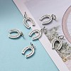 CZ Brass Micro Pave Cubic Zirconia Horse Shoe Charms LS-ZIRC-L018-13P-6