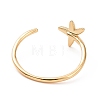 Rack Plating Brass Star Open Cuff Ring for Women RJEW-C029-04G-3