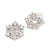 Christmas Brass Clear Cubic Zirconia Beads KK-B186-12P-2