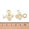 Brass Micro Pave Clear Cubic Zirconia European Dangle Charms KK-N287-33B-G-3