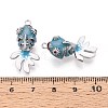 Brass Enamel Pendants KK-T071-27P-04-3