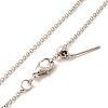 1mm Rack Plating Brass Cable Chain Adjustable Slider Necklaces for Women Men MAK-L044-55P-2