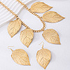 Alloy Leaf Shape Dangle Earrings & Pendant Necklaces Sets WGCA963-01-2