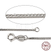 Rhodium Plated 925 Sterling Silver Wheat Chains Necklace for Women STER-I021-03A-P-1