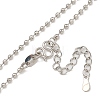 Brass Ball Chain Necklaces for Women NJEW-U011-07P-2