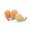 Teardrop Natural Topaz Jade Pendants G-Q435-15-2