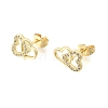 Brass Micro Pave Cubic Zirconia Stud Earrings KK-CBA5B62-01A-G-4