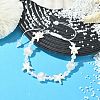 Adjustable Starfish & Shell Shape ABS Imitation Pearl and Synthetical Turquoise Beaded Braided Bead Bracelets for Women BJEW-JB13814-1