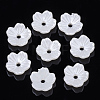 5-Petal ABS Plastic Imitation Pearl Bead Caps OACR-S020-24-2