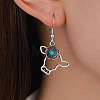 Alloy & Synthetic Turquoise Flower Dangle Earrings WGE566C-06-1