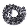 Synthetic Snowflake Obsidian Beads Strands X-G-R342-8mm-21-2