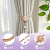 Cloth Flower & Plastic Pearl & Cotton Cord Curtain Tiebacks AJEW-TAC0038-38B-4