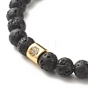 Natural Lava Rock Round Beads Essential Oil Anxiety Aromatherapy Stretch Bracelets BJEW-JB07042-6