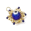 Beaded Star Eye Charms PALLOY-MZ00575-04-3