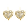 Brass Micro Pave Clear Cubic Zirconia Studs Earring for Women EJEW-S217-A05-1