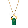 Rotating 304 Stainless Steel Enamel Tarot Card Pendant Necklaces with Rhinestone FS-WG0CC16-04-1