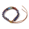 Natural Lapis Lazuli Cord Beaded Bracelets BJEW-E351-02H-2